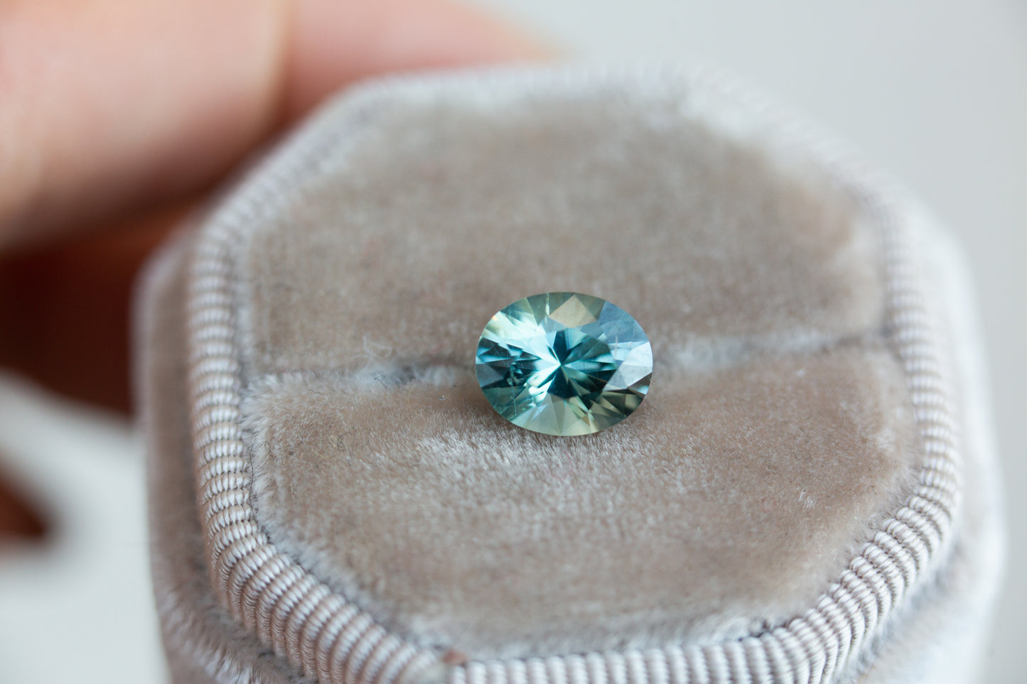 2.77ct oval light blue teal sapphire