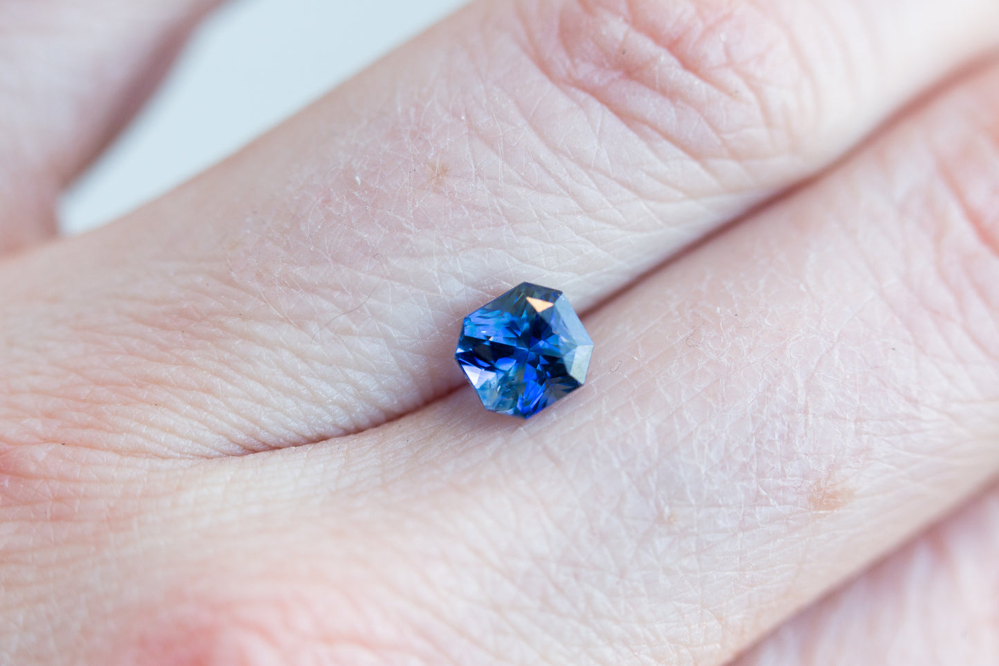 1.62ct Asscher cut blue sapphire