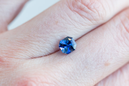 1.62ct Asscher cut blue sapphire