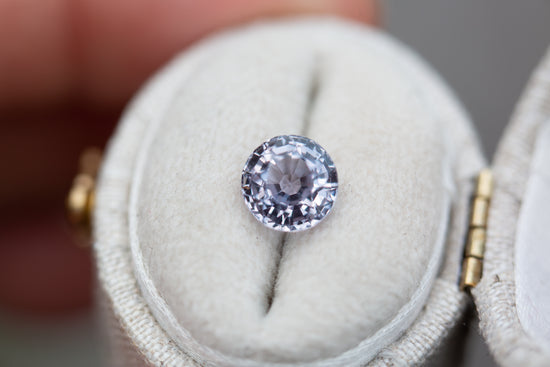 Load image into Gallery viewer, ON HOLD 2.11ct round pastel lavender/grey sapphire
