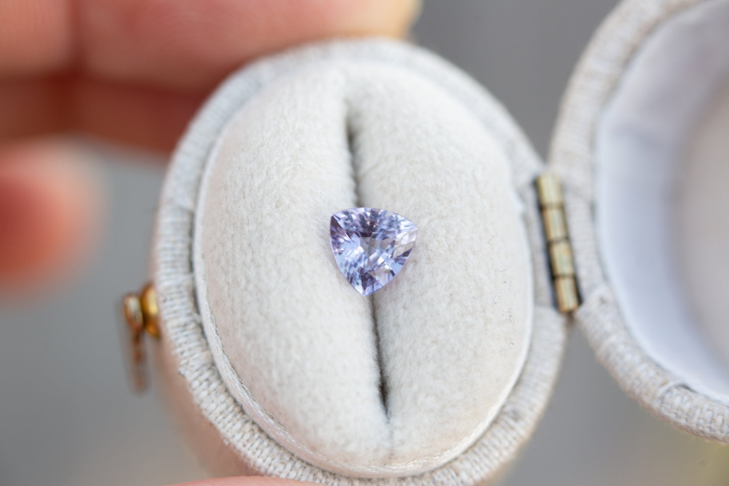 .86ct trillion cut lavender sapphire