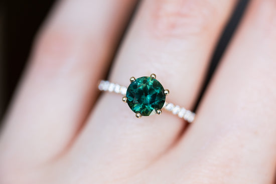 The Arya with green sapphire