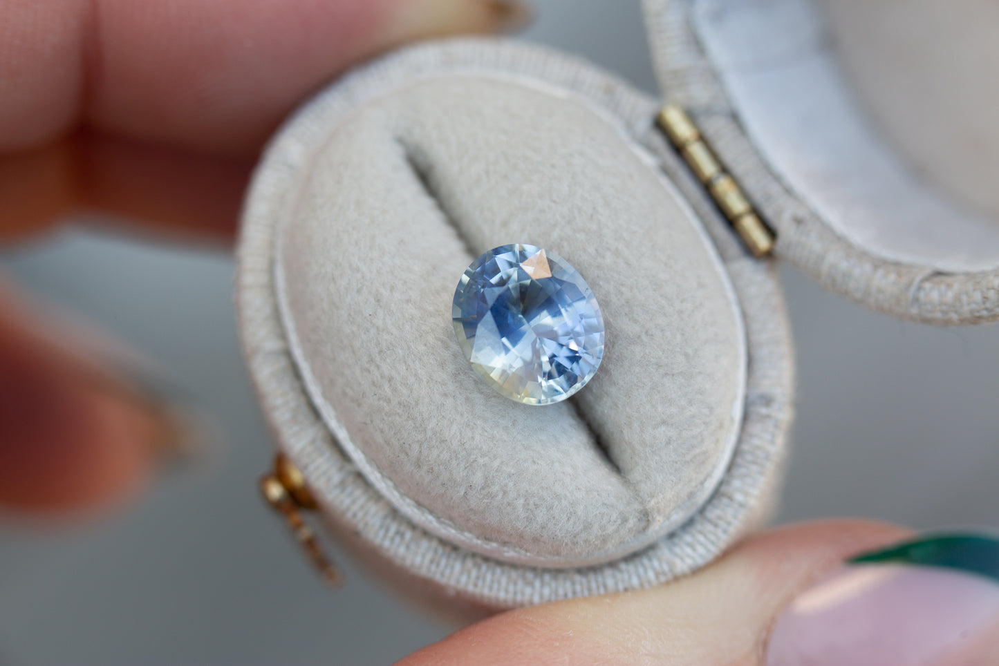 ON HOLD 2.59ct oval powder blue sapphire
