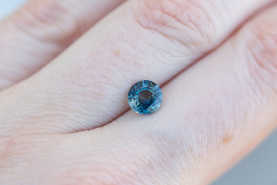 1.14ct round blue green sapphire