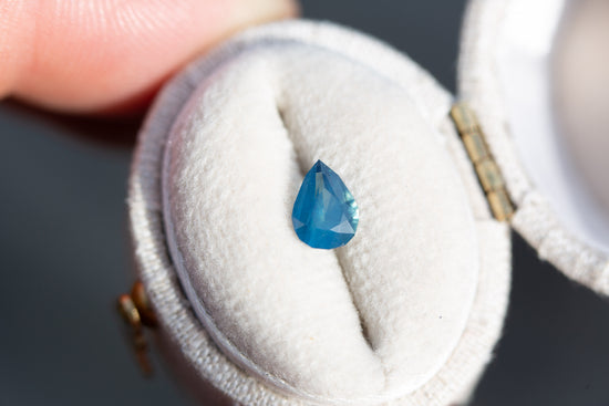 .76ct pear opalescent blue teal sapphire