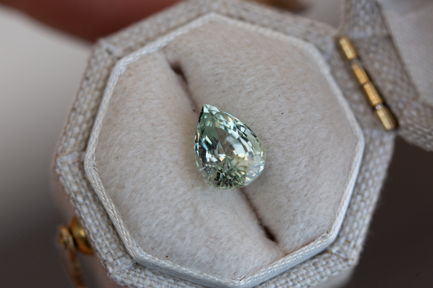 1.94ct pear mint green sapphire