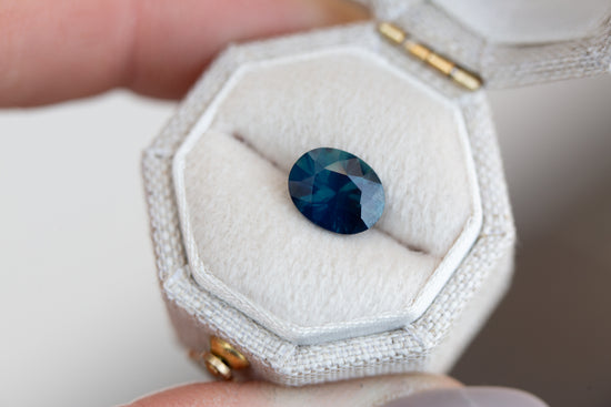 1.89ct dark opalescent blue green sapphire