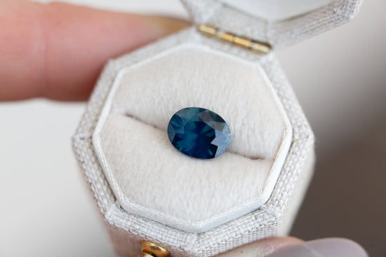 1.89ct dark opalescent blue green sapphire