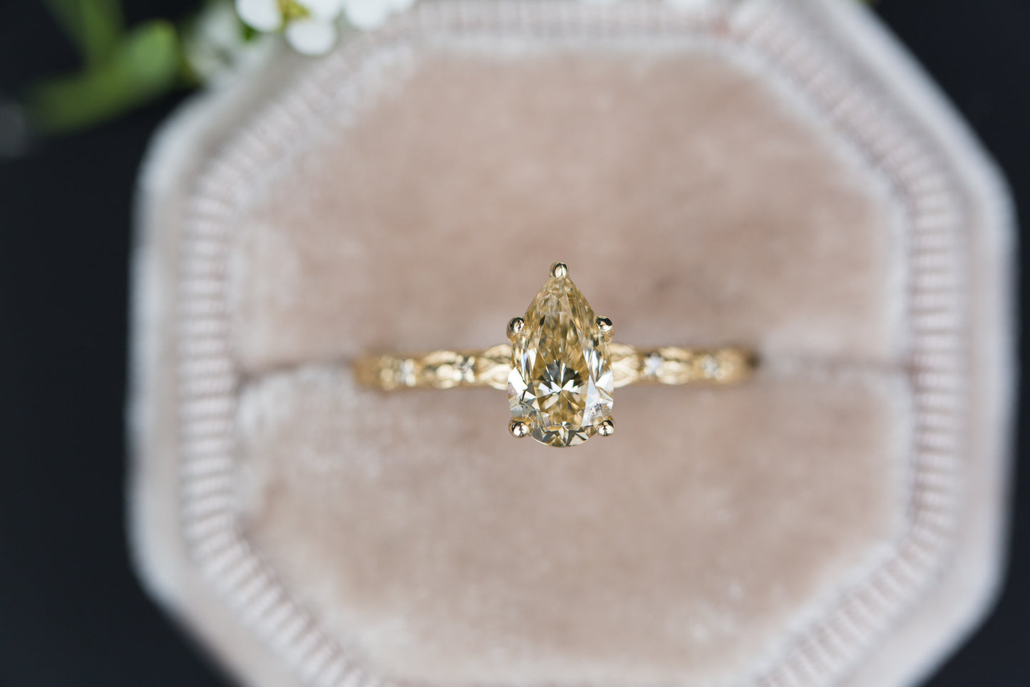 Pear champagne diamond elvina ring – Oore jewelry