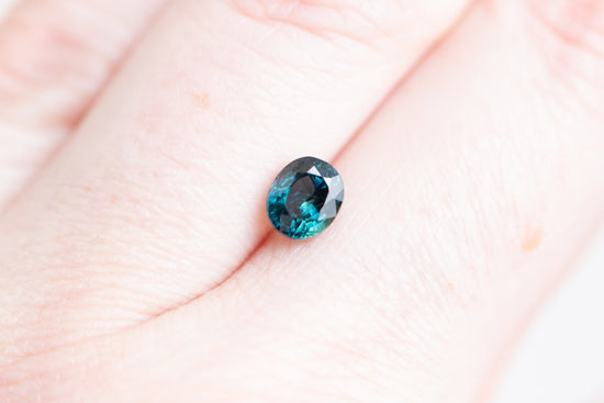 1.22ct oval deep teal blue sapphire