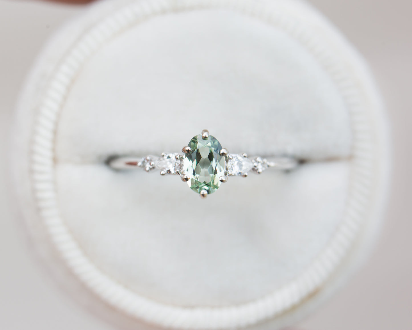 Light Stone Rings Light Green Diamond Engagement Ring