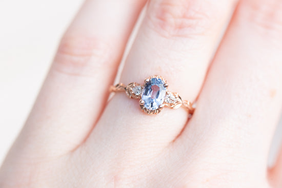 Load image into Gallery viewer, Wisteria with oval blue sapphire
