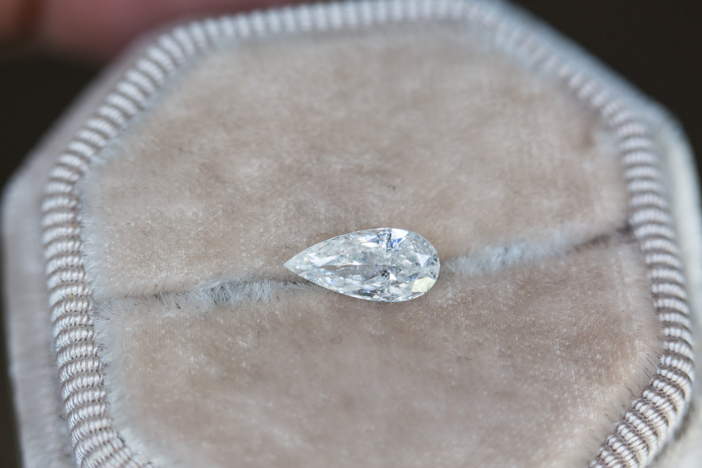 .49 ct elongated pear diamond