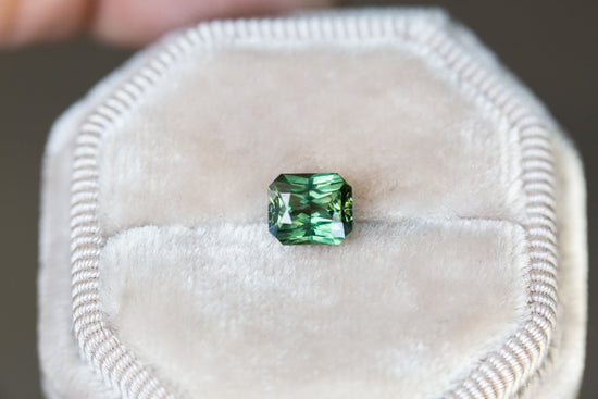 Load image into Gallery viewer, 1.55ct Green emerald cut sapphire
