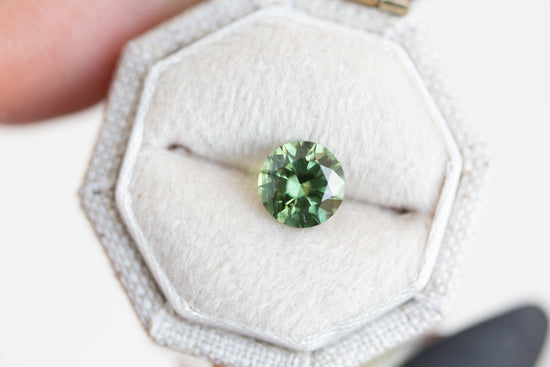 1.34ct round green Australian sapphire