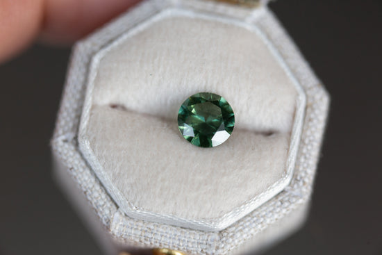 1.12ct round green Australian sapphire
