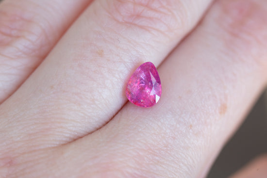 2.09ct pear opalescent hot pink sapphire