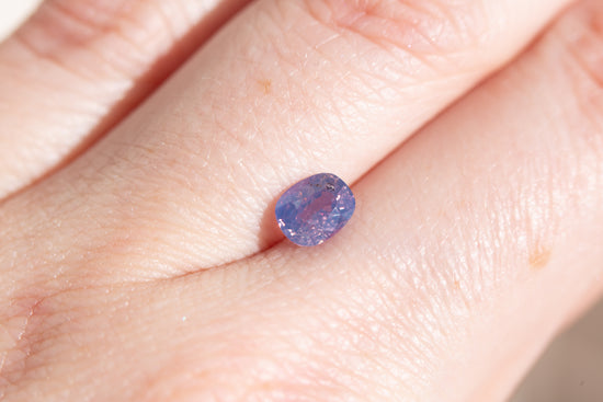 Load image into Gallery viewer, 1.12ct cushion cut opalescent purple sapphire
