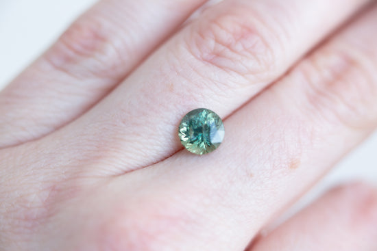 2.17ct round teal green sapphire