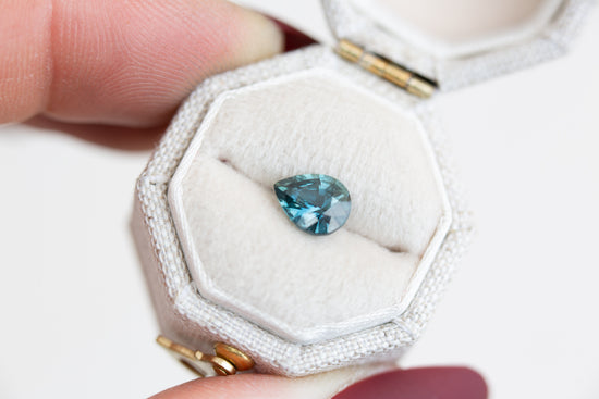 1.22ct pear blue teal sapphire