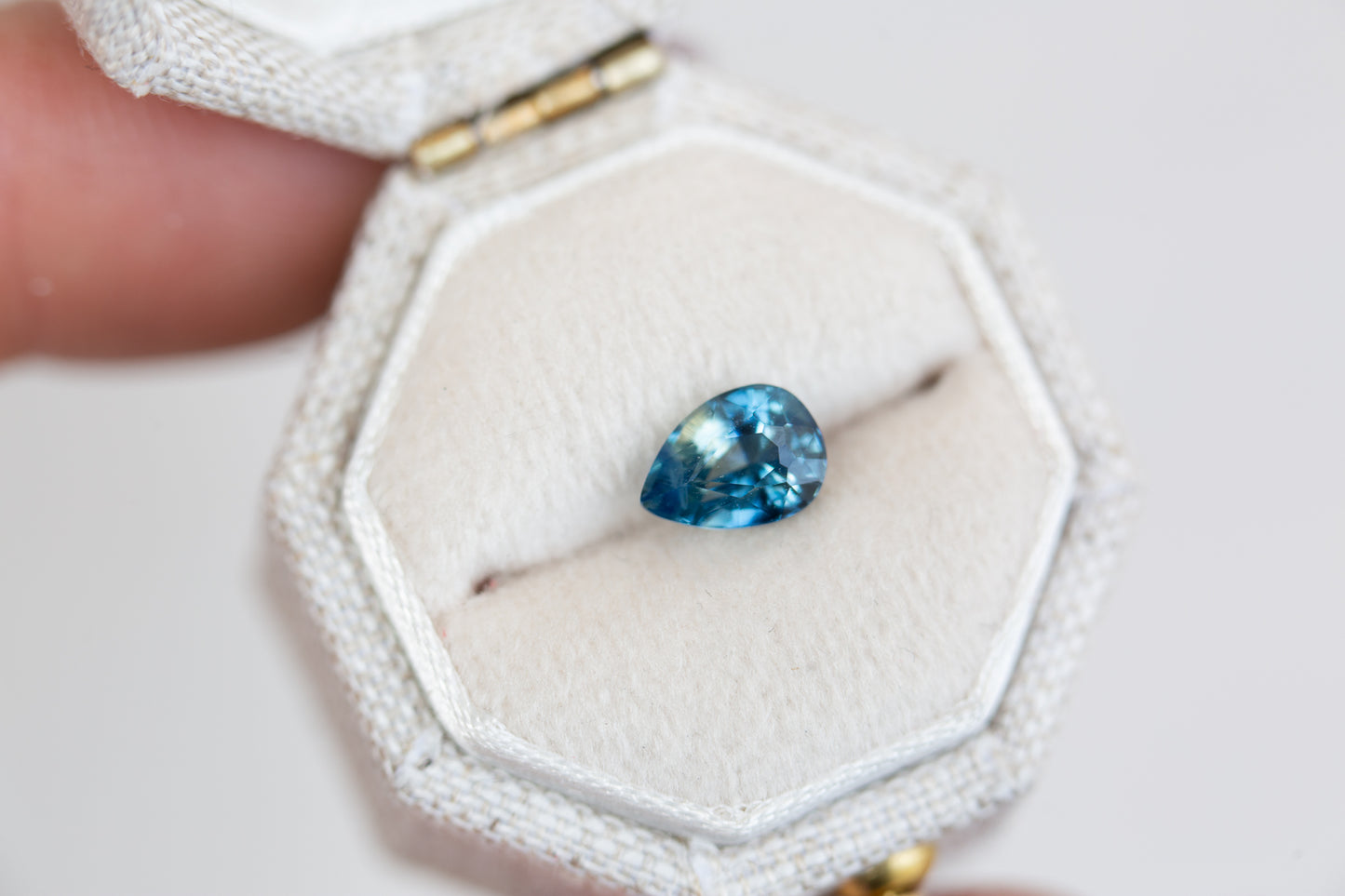 1.16ct pear blue teal sapphire