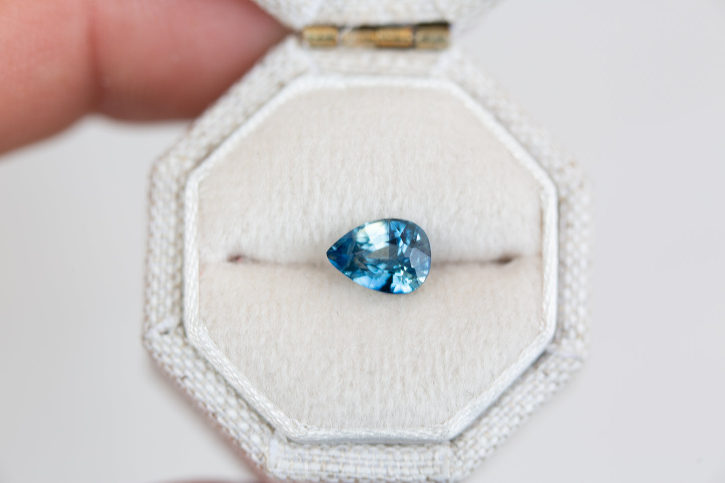 1.16ct pear blue teal sapphire