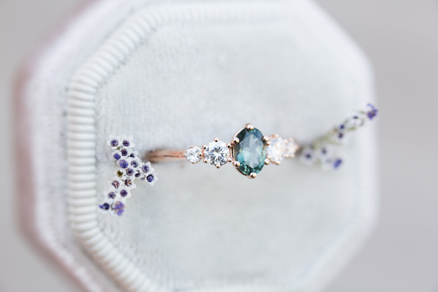 Oval Montana sapphire five stone ring