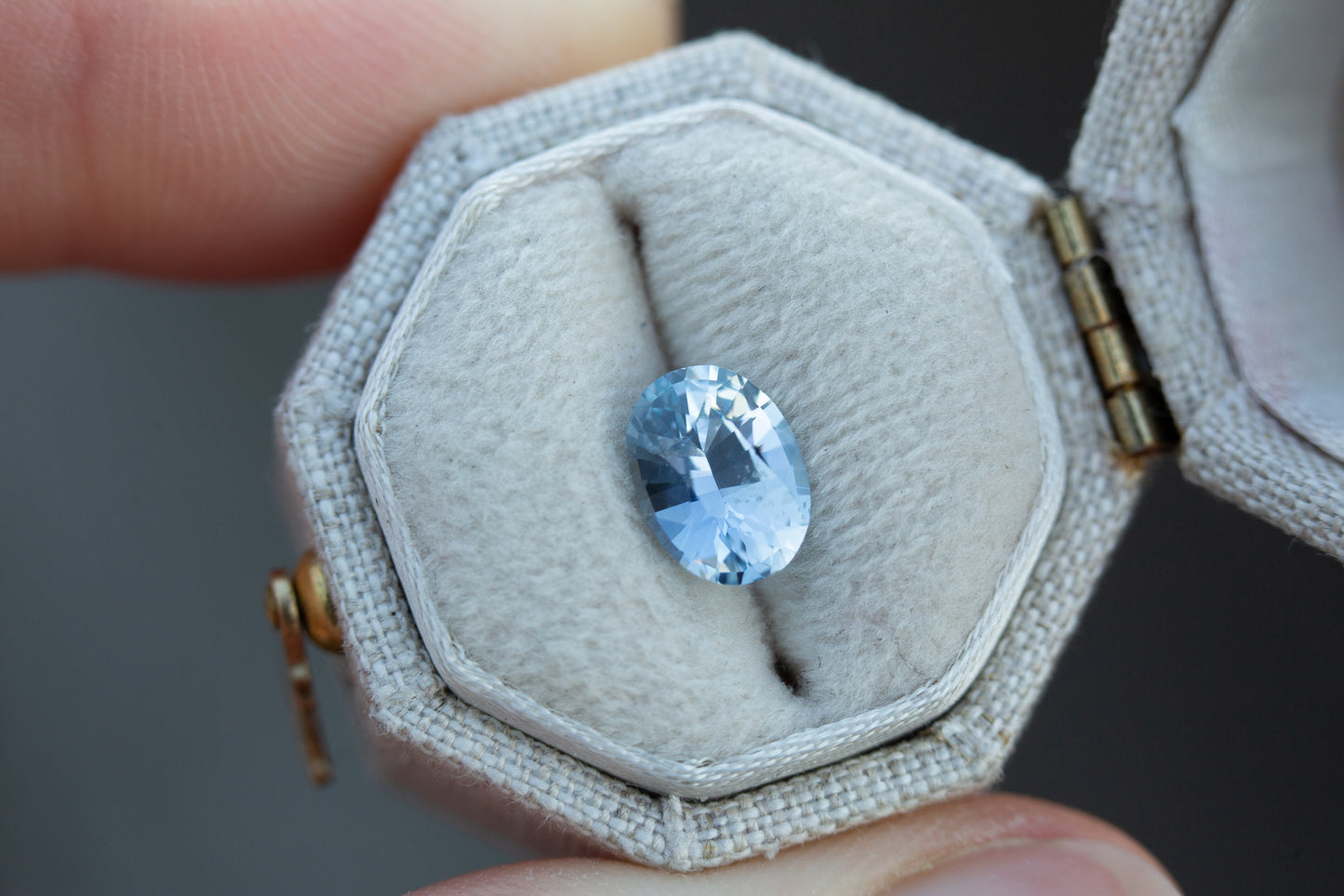 1.63ct oval pastel blue sapphire