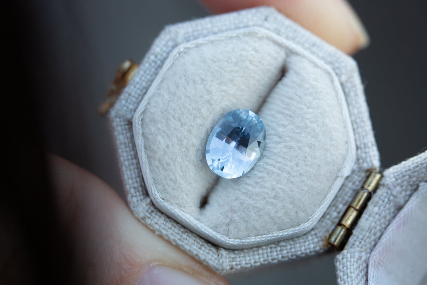 1.63ct oval pastel blue sapphire