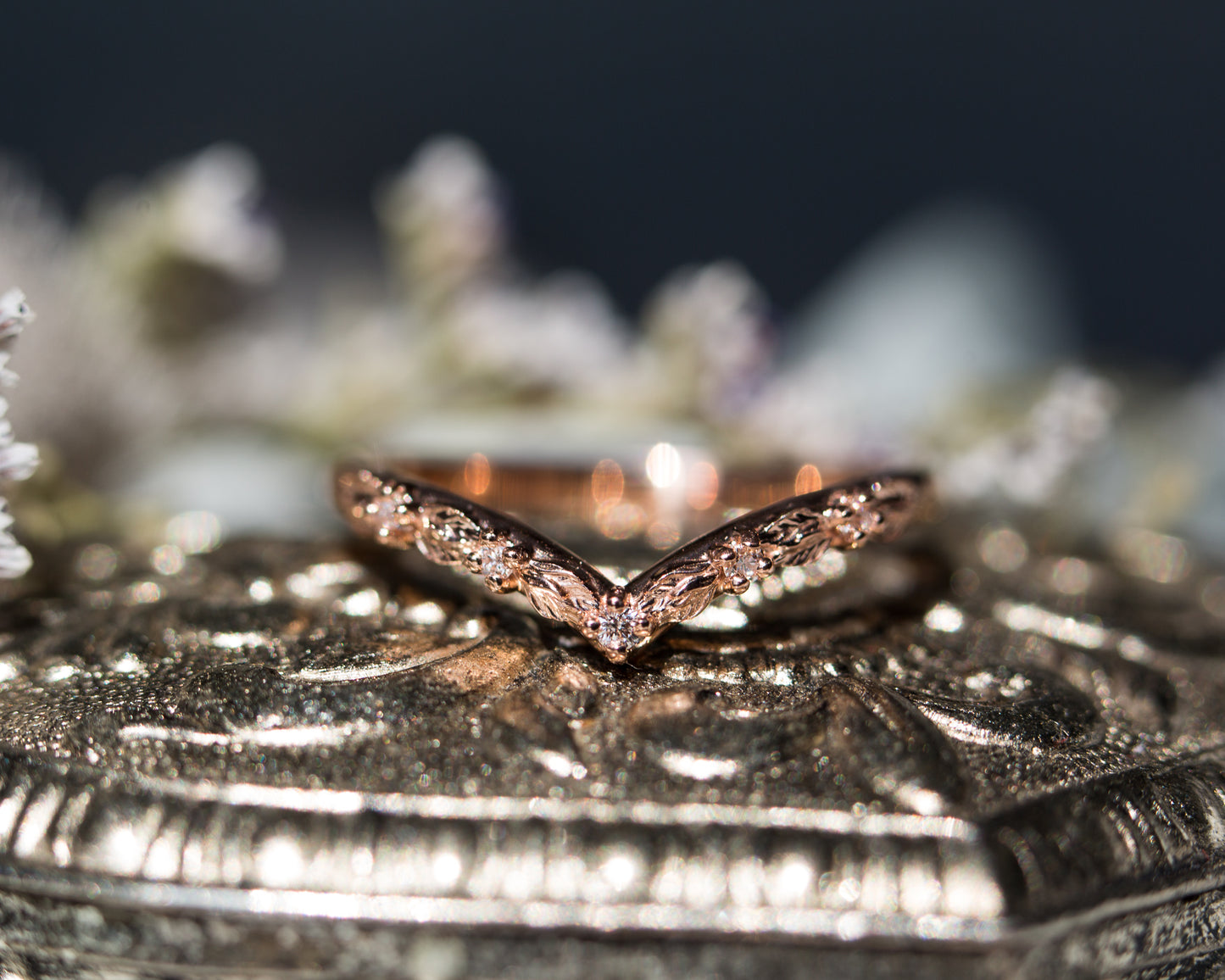 Brass Crown Chevron Ring - Brass Rings, Hand Carved Brass Rings