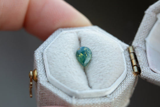 .8ct pear opalescent green teal sapphire