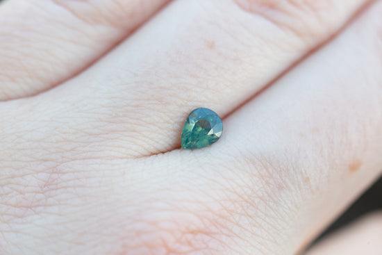 .82ct pear opalescent teal sapphire