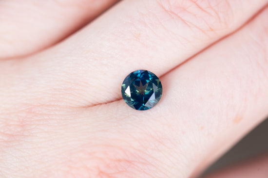 1.85ct round blue green sapphire