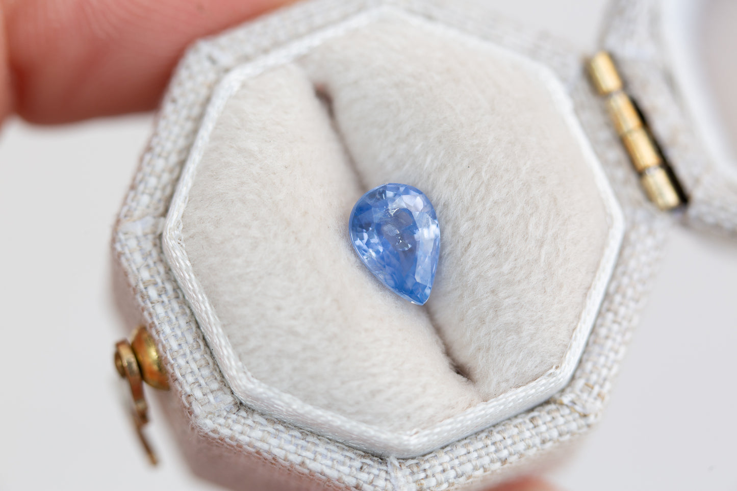 1.03ct pear opalescent blue sapphire