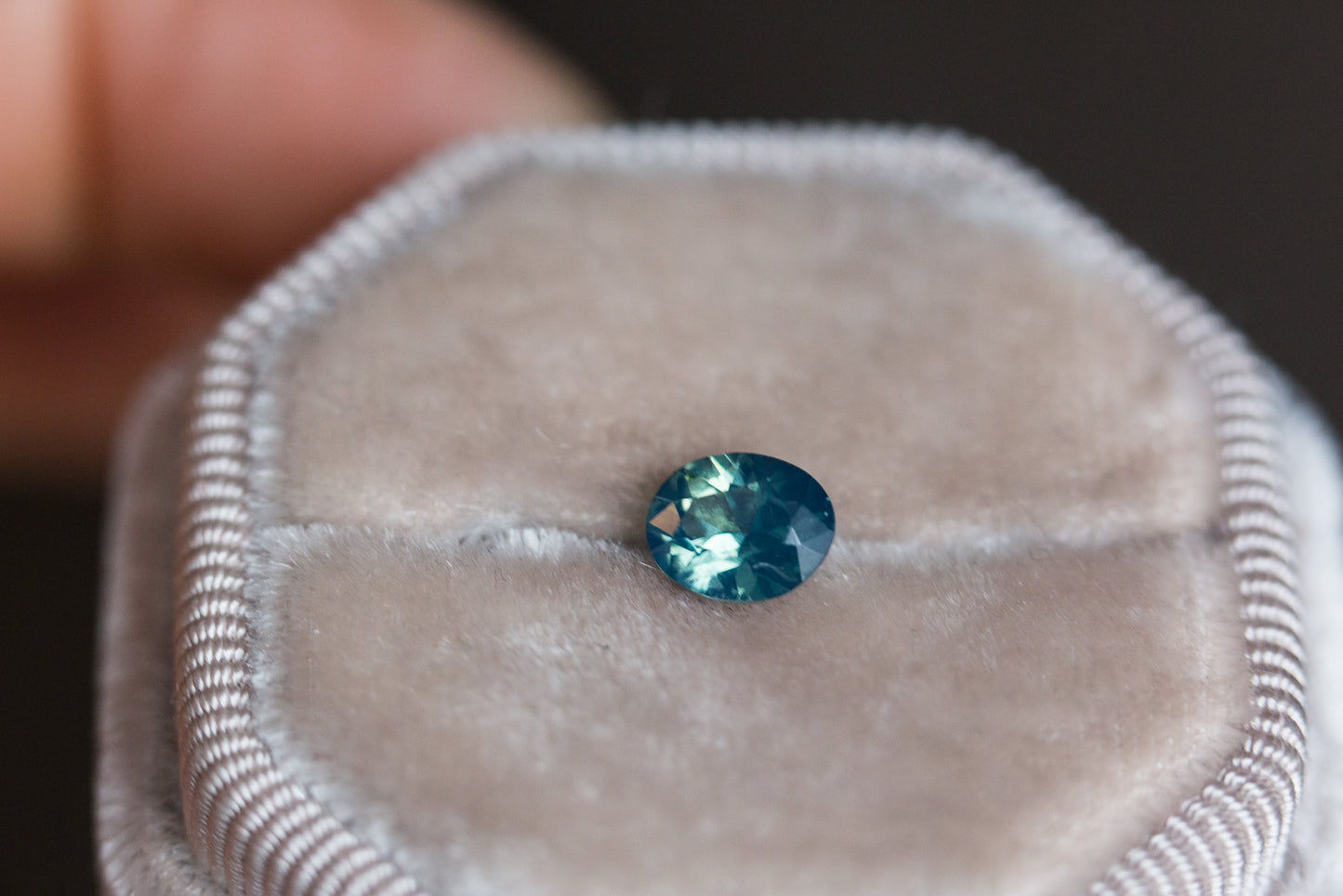 .97ct teal opalescent oval sapphire