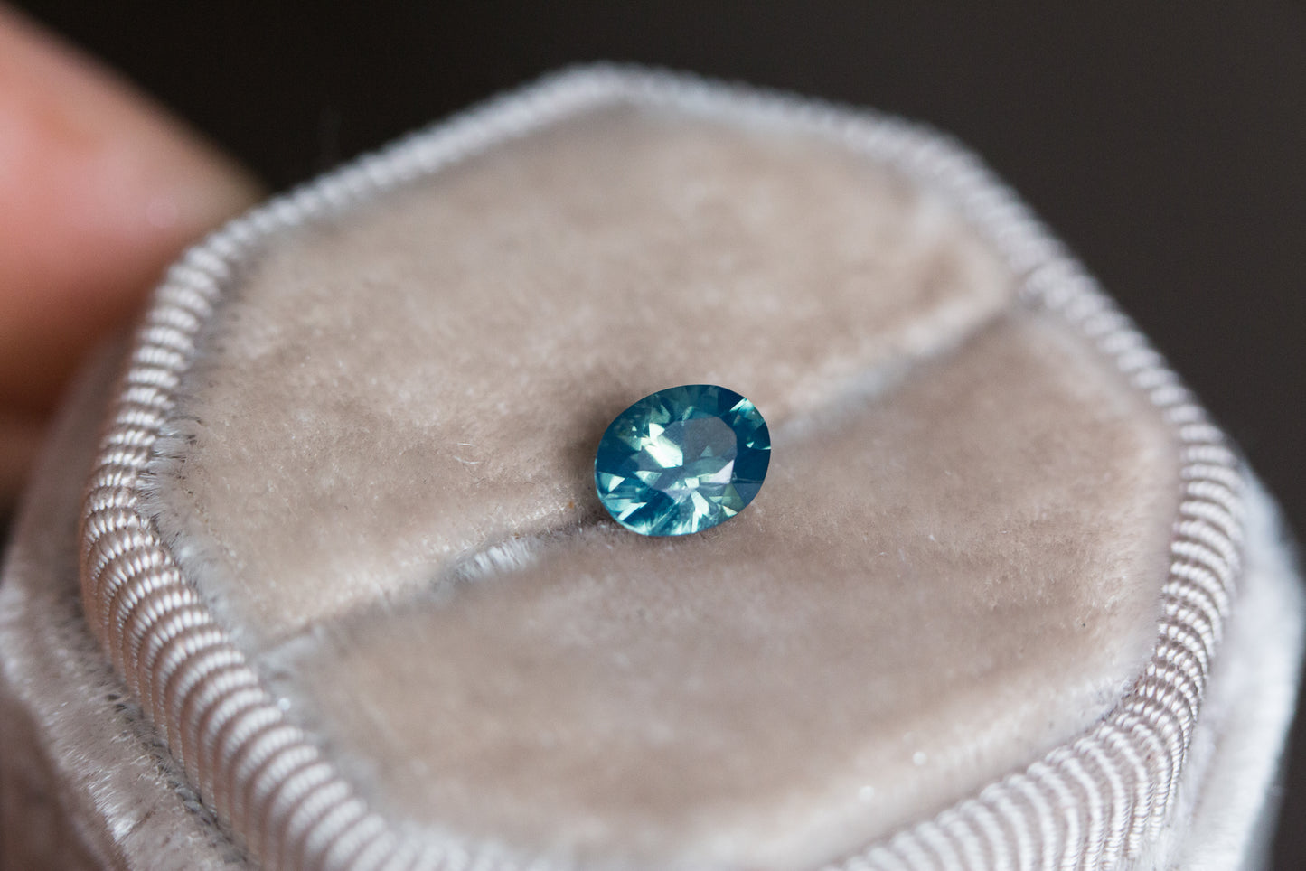.97ct teal opalescent oval sapphire