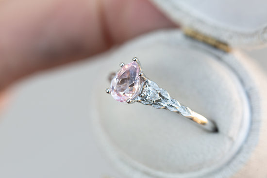 Aspen setting with pear lab pink sapphire