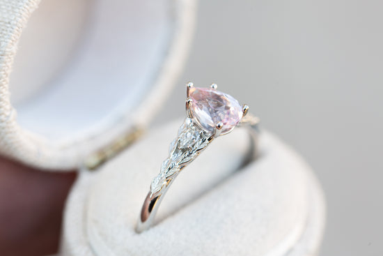 Aspen setting with pear lab pink sapphire