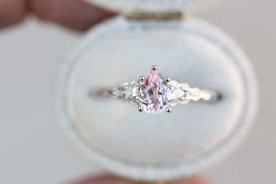 Aspen setting with pear lab pink sapphire