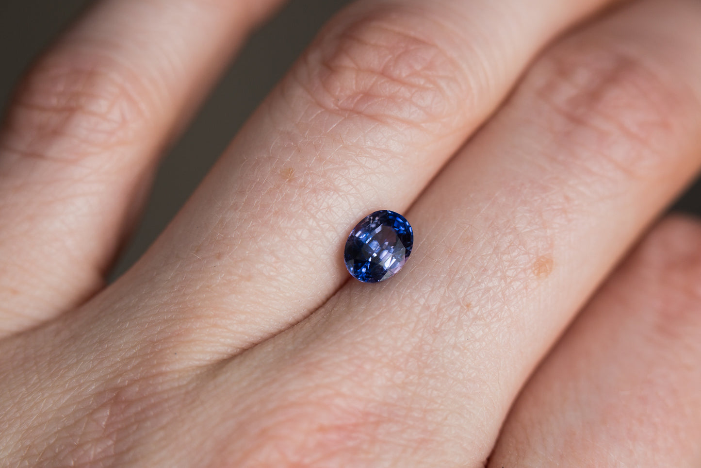 1.33ct oval parti blue purple sapphire