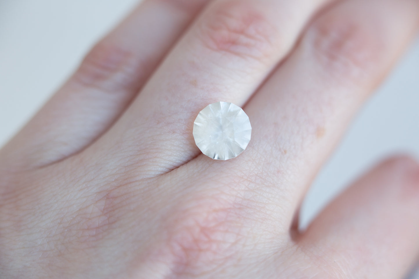 5.08ct round opaque white sapphire