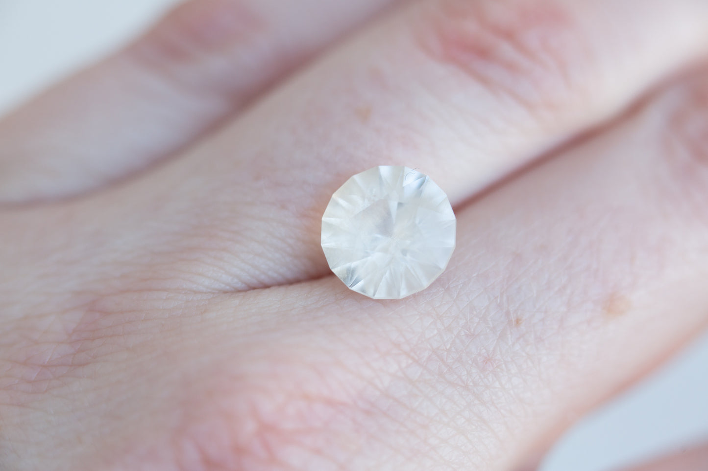 5.08ct round opaque white sapphire
