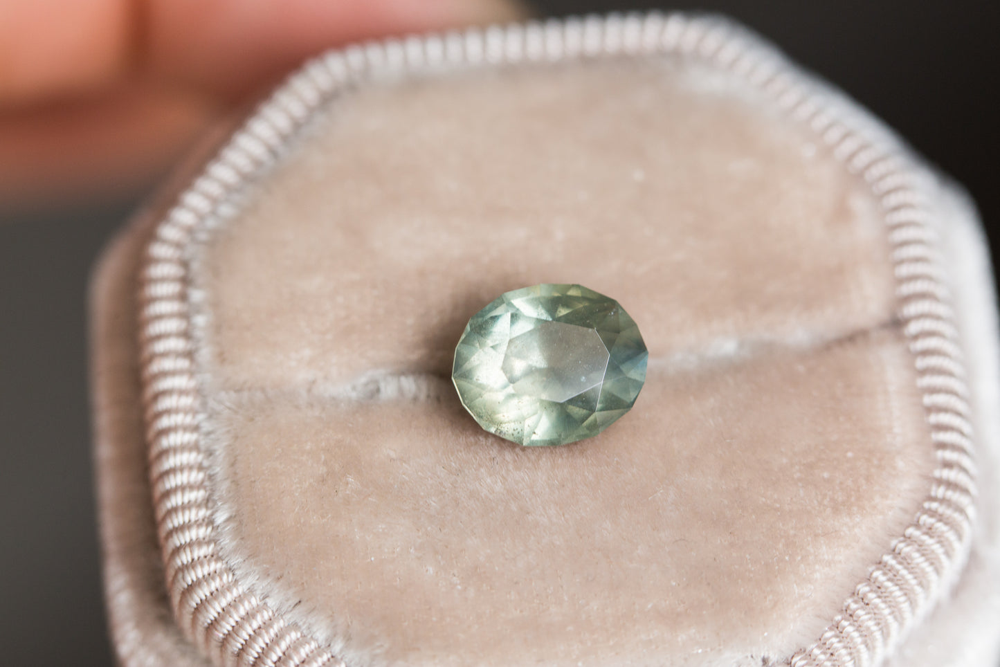 2.82ct oval opalescent green sapphire