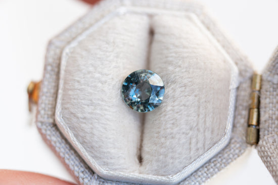 .95ct round blue teal sapphire