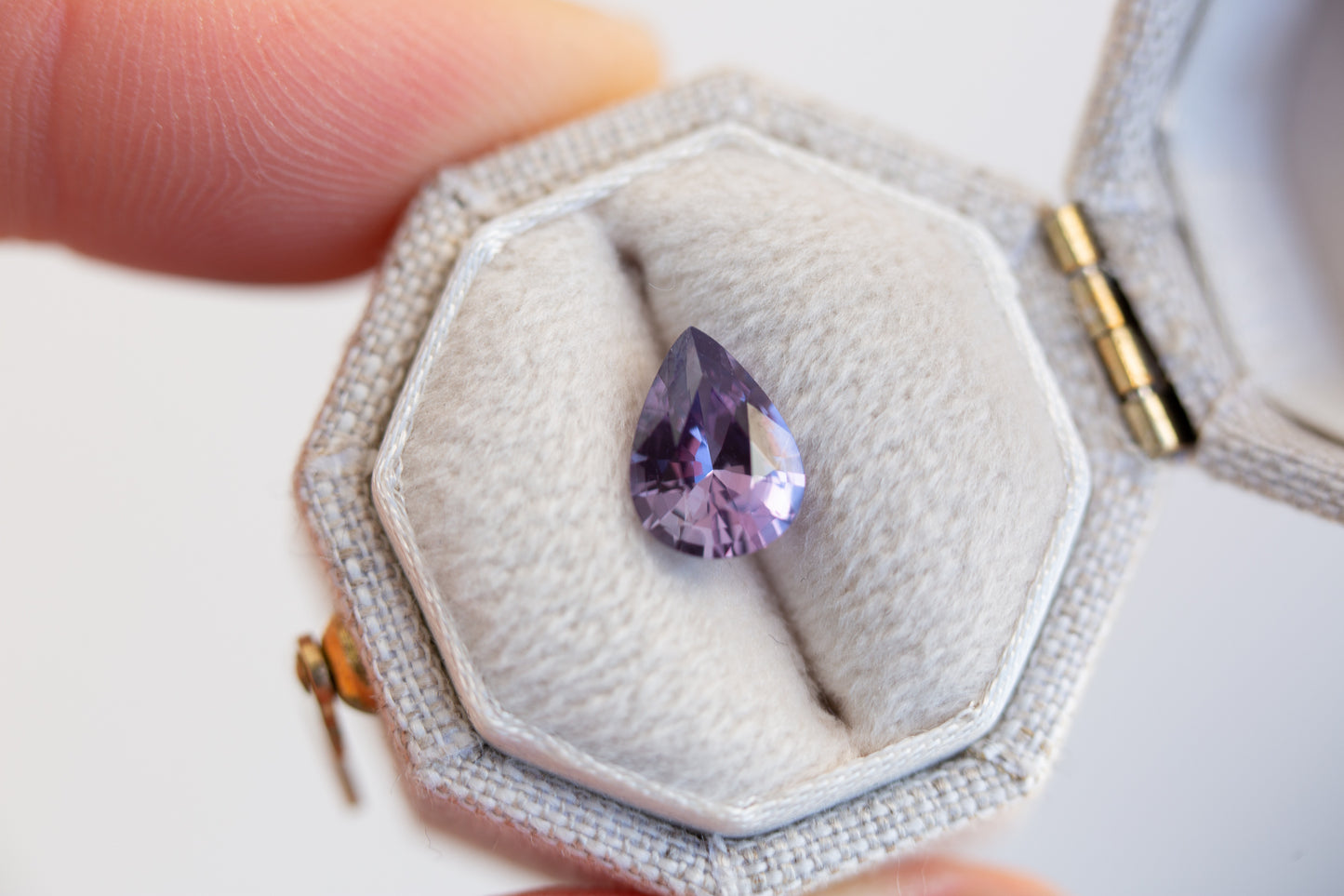 ON HOLD FOR H 1.36ct pear purple sapphire
