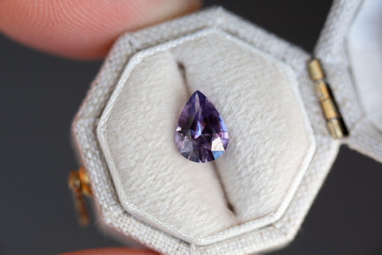 ON HOLD FOR H 1.36ct pear purple sapphire