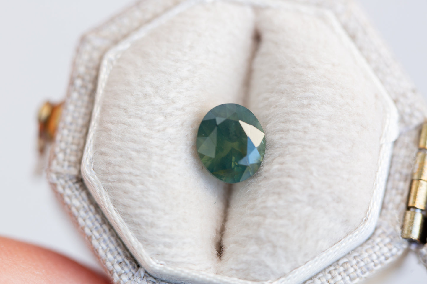 1.18ct oval opaque murky green sapphire