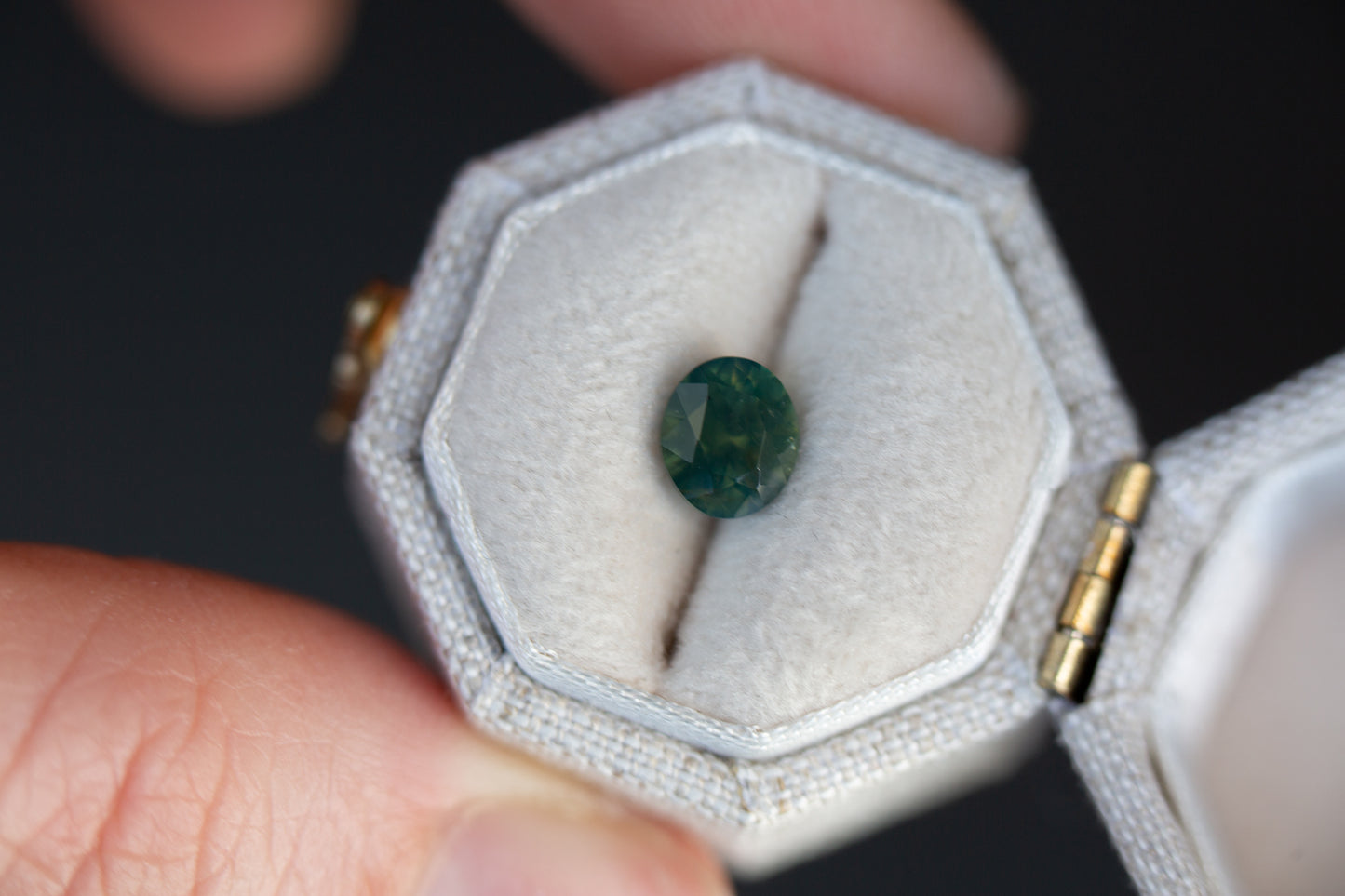 1.18ct oval opaque murky green sapphire