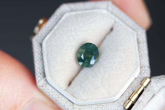 Load image into Gallery viewer, 1.18ct oval opaque murky green sapphire
