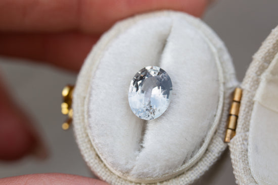 Load image into Gallery viewer, 2.39ct oval silver grey sapphire
